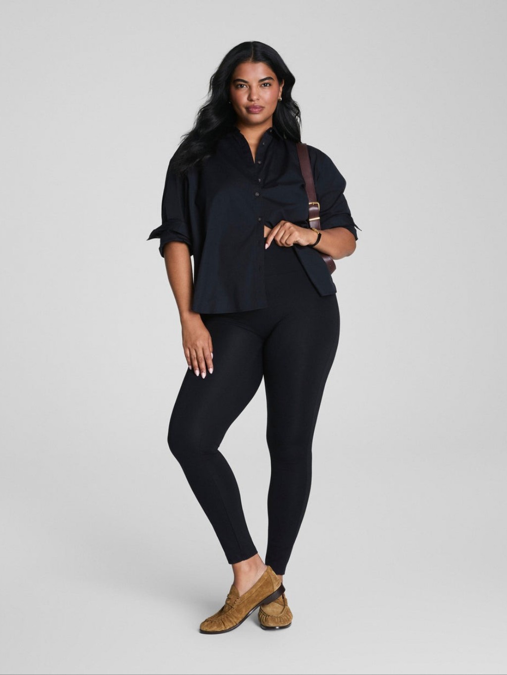 Euc Assets By Spanx Highwaisted Black Leggings Size 1x